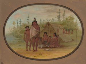 Ein Flathead-Häuptling mit seiner Familie, 1855-1869 von George Catlin