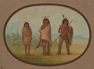 Ein Yuma-Häuptling, seine Tochter und ein Krieger von George Catlin