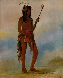 Ah-nó-je-nahge, Der auf beiden Seiten steht, ein herausragender Ballspieler von George Catlin
