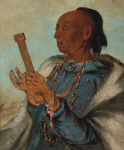 Ah-tón-we-tuck, Truthahn, der sein Gebet wiederholt, 1830 von George Catlin