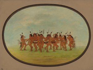Amüsanter Tanz - Sioux, 1861-1869 von George Catlin