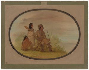 Ein alter Nayas-Indianer, seine Enkelin und ein Junge von George Catlin