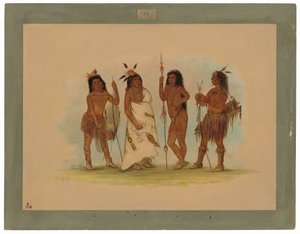 Apache-Häuptling und drei Krieger