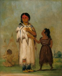 Assiniboin Frau und Kind