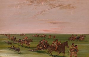 Gruppe von Sioux beim Umzug