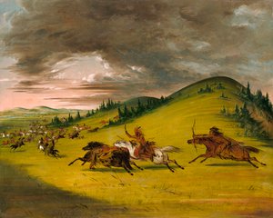 Schlacht zwischen Sioux und Sac und Fox von George Catlin