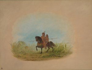 Braut und Bräutigam zu Pferd - Connibo, 1854-1869 von George Catlin