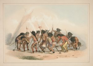 Buffalo-Tanz, Tafel 8 aus dem Nordamerikanischen Indianer-Portfolio von George Catlin