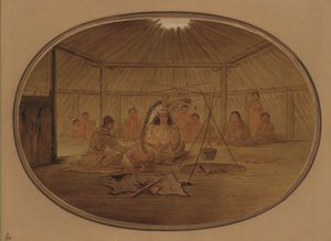 Catlin wurde vom Mandan-Häuptling bewirtet, 1861-1869 von George Catlin