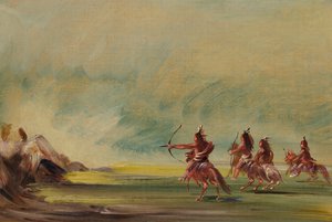 Comanche gibt Pfeile an den Medizin-Felsen, 1837-1839 von George Catlin