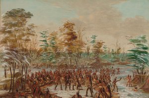 De Tonty bittet um Frieden im Irokesen-Dorf. 2. Januar 1680, 1847-1848 von George Catlin