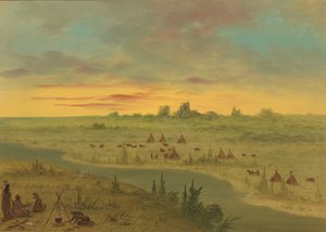 Lager der Pawnee-Indianer bei Sonnenuntergang, 1861-1869 von George Catlin