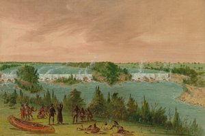 Pater Hennepin und Gefährten an den St. Anthony-Fällen. 1. Mai 1680, 1847-1848 von George Catlin