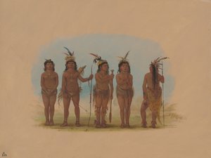 Fünf Kariben-Indianer von George Catlin