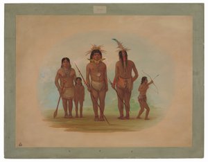 Fünf Iquito-Indianer