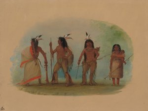 Vier Apachee-Indianer