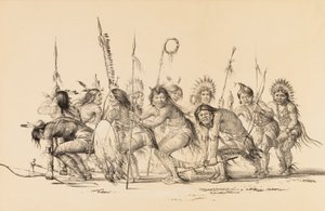 Indianer im Kreis, tanzend--Nr. 30 von George Catlin