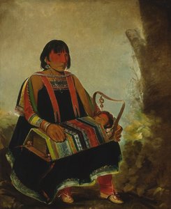 Jú-ah-kís-gaw, Frau mit ihrem Kind in einer Wiege