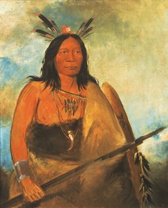Kots-o-kó-ro-kó, Haar des Nacken des Bullen, ein Häuptling von George Catlin