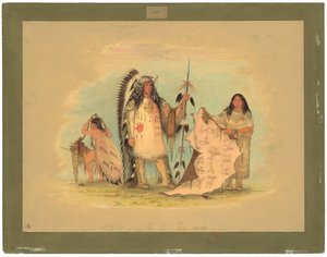 Mandan Kriegshäuptling mit seiner Lieblingsfrau von George Catlin