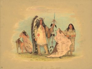 Mandan Kriegshäuptling mit seiner Lieblingsfrau, 1861-1869 von George Catlin