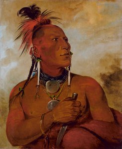 Meach-o-shín-gaw, Kleiner Weißer Bär, ein ausgezeichneter Krieger, 1832 von George Catlin