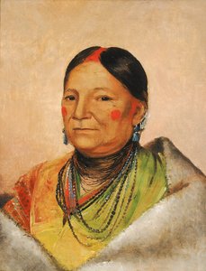 Mee-chéet-e-neuh, Verwundete Bärenschulter, Frau des Häuptlings von George Catlin