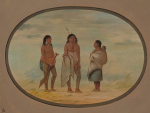 Nayas Indianerhäuptling, seine Frau und ein Krieger von George Catlin
