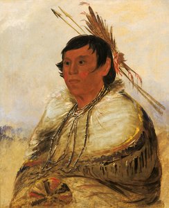 Ni-a-có-mo, Fix mit dem Fuß, ein Tapferer, 1830 von George Catlin