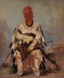 No-wáy-ke-súg-gah, Er, der zwei auf einmal schlägt, ein Tapferer von George Catlin