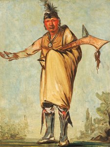 Náw-káw, Holz, ehemaliger Häuptling des Stammes, 1828 von George Catlin