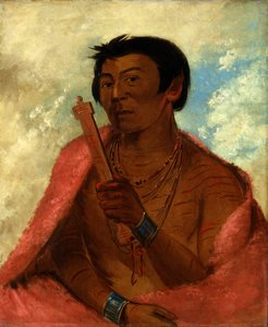 On-sáw-kie, der Sauk, beim Beten, 1830 von George Catlin