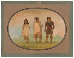 Oneida-Häuptling, seine Schwester und ein Missionar von George Catlin