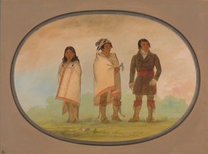 Oneida-Häuptling, seine Schwester und ein Missionar, 1861-1869 von George Catlin