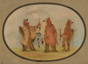 Osage-Häuptling mit zwei Kriegern von George Catlin
