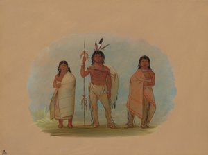 Ottawa-Häuptling, seine Frau und ein Krieger, 1861-1869 von George Catlin
