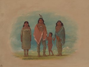 Patagonischer Häuptling, sein Bruder und Tochter von George Catlin