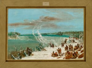Umtragen um die Niagarafälle bei Table Rock von George Catlin