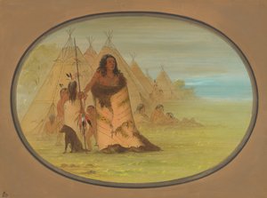 Puncah-Häuptling umgeben von seiner Familie, 1861-1869 von George Catlin