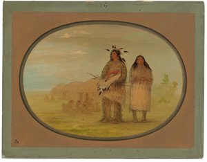 Riccarree-Häuptling und seine Frau von George Catlin