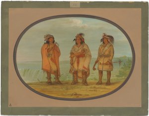 Seneca-Häuptling, Red Jacket, mit zwei Kriegern von George Catlin