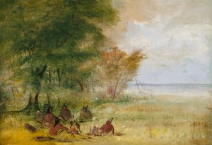 Sioux-Indianerrat, Häuptlinge in tiefen Überlegungen, 1832-1837 von George Catlin