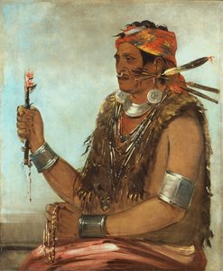 Ten-sqúat-a-way, Die offene Tür, bekannt als Der Prophet, Bruder von Tecumseh von George Catlin