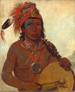 Tóh-to-wah-kón-da-pee, Blaue Medizin, ein Medizinmann des Ting-ta-to-ah-Stammes, 1835 von George Catlin
