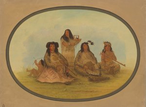 Der Sioux-Häuptling mit mehreren Indianern