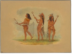 Drei berühmte Ballspieler - Choctaw, Sioux und Ojibbeway