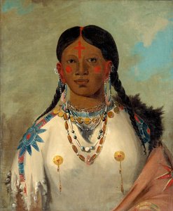 Tís-se-wóo-na-tís, Die ihre Knie badet, Frau des Häuptlings, 1832 von George Catlin