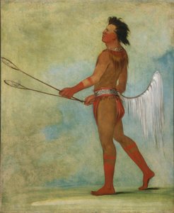 Tul-lock-chish-ko, trinkt den Saft des Steins, im Ballspielerkleid von George Catlin