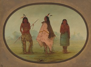 Zwei Apache-Krieger und eine Frau, 1855-1869 von George Catlin