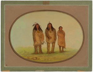 Zwei Nezperce-Krieger und ein Junge von George Catlin